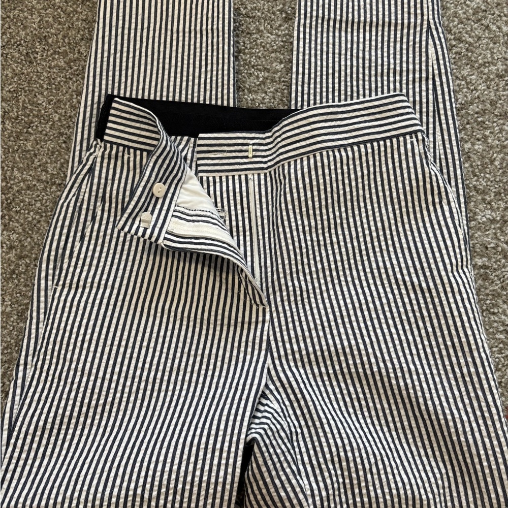 Zara Black and White Chinos with Vertical Stripes